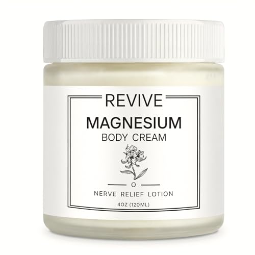 REVIVE Nerve Relief Cream, Nerve Relief Lotion with Magnesium, Neuropathy Cream with Magnesium, Chloride and Pure Ingredients, for Foot & Leg Care, Fast-Absorbing, Non-Greasy Formula, 120ml