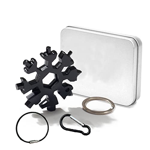 Anyingkai Copo de Nieve Multifuncion,Multiherramienta 18 en 1 copo de Nieve,Snowflake Multiusos,Copo de Nieve Multiherramienta,Copo de Nieve Herramienta de Tarjetas (black1) Cover