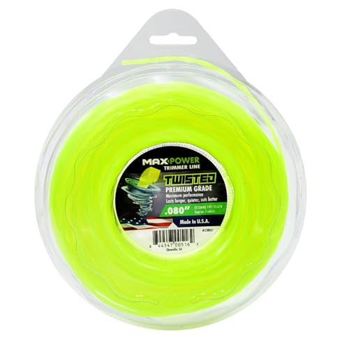 MaxPower 338807 0.080-Inch Premium Twisted Trimmer Line, 140-Foot Length,Yellow