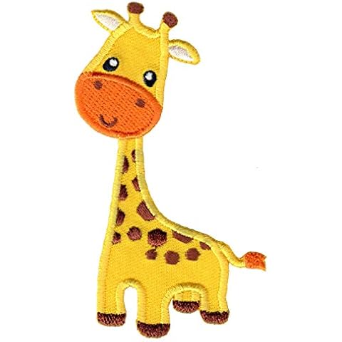 PatchMommy Giraffe Patch, Iron On/Sew On - Embroidered Applique Motif for Children Kids Baby Cover