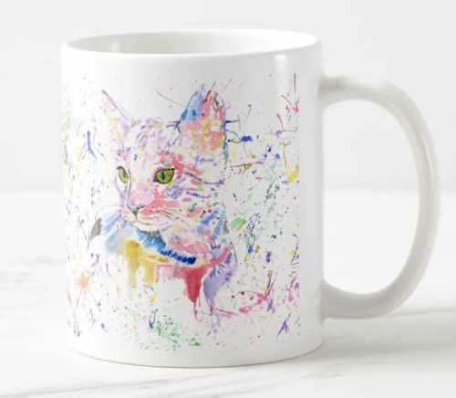 Vixar Tasse Colorée En Forme De Chaton Avec Aquarelle Arc-en