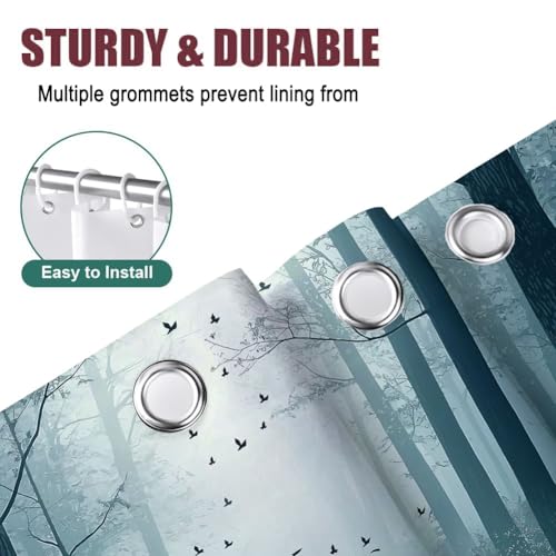 Rideau de douche imperméable lavable en machine avec 12 crochets de fixation - 6