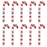 Paquete de 10 bastones de caramelo inflables de 88 cm, decoraciones grandes de Navidad para patio, color rojo y verde, a rayas al aire libre, jardín, porche, puerta delantera, vacaciones (rojo)