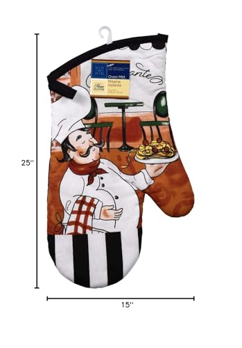 Kitchen Linen Set Includes 2 Dish Towel 2 Pot Holders 1 Oven Mitt | Kitchen Towel Set for Cooking, Baking, Housewarming and Kitchen Decoration (Set of 5) (Chef)