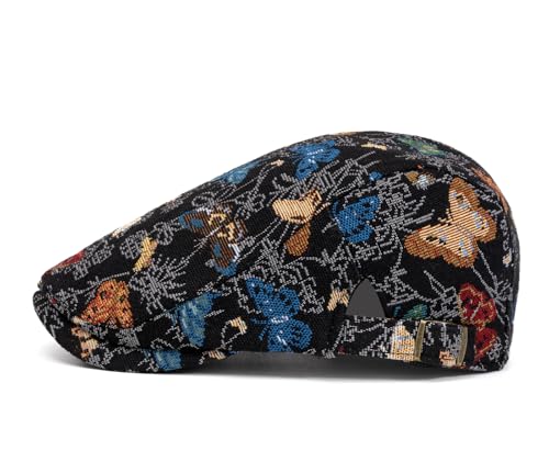 Image of Quanhaigou Men's Cotton Flat Ivy Gatsby Newsboy Driving Hat Adjustable Irish Cabbie Ivy Driving Hunting Cap