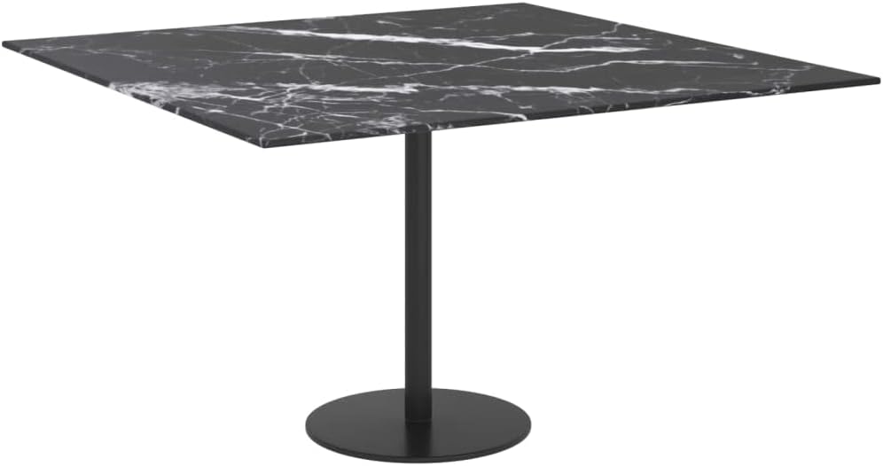 Table Top Black with White Marble Design Tempered Glass Kitchen Furniture Table Parts Tops