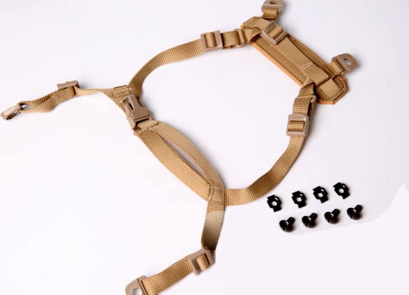 FMA 4 Points Tactical Helmet Accessories Retention System Chin Strap with Bolts and Screws for Mich Fast IBH Helmet (DE)