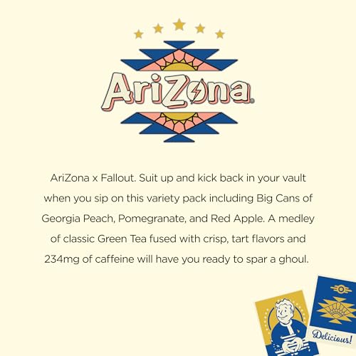 Image of AriZona x Fallout Energy Drink - Green Tea Variety Pack 22 fl oz (12 Pack)