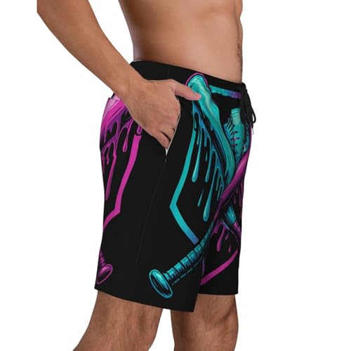 Men's Beach Shorts Summer 3 Pockets Casual Elastic Waist Drawstring Lace Up Beach Shorts Swim Trunks for Men3