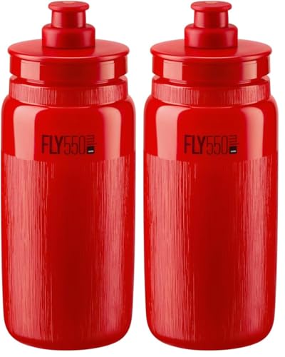 Elite S.R.L. Gourde Unisexe Fly Tex pour Adulte Rouge 550 ML (Lot de 2)