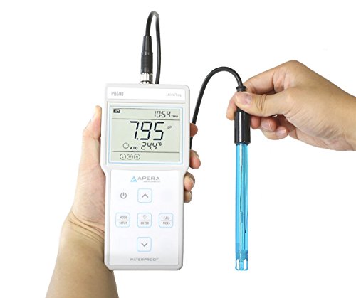 Ph400 Portable Ph Meter Kit, 0.01 Ph Accuracy, 0-14.00 Ph Measuring Range, 3Ft Probe, 3-Point Auto Calibration, Pre-Mixed Buffers Included #TOP2