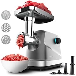 Picadora Cecotec Amazon Cecotec Picadora de Carne Crusher 1400, 1360W de Potencia, Pica, Trocea y Corta, 3 Placas de corte, 1 Cuchilla Acero Inoxidable, 1,5Kg de Carne por minuto