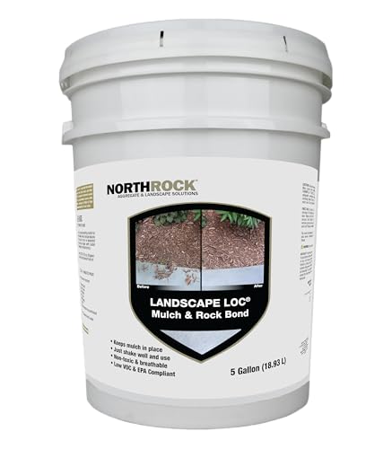 Mulch & Rock Bond - Binder for Mulch, Rock, Bark, & Pea Gravel, Safe for Plants & Pets, Ready to Use, Adhesive Spray, Strong Stabilizing Glue, Fast Drying (5 Gallon, 1)