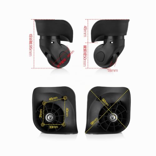 Roue de Valise Universelle 2 Pièces – Roulettes Pivotantes 360° pour Bagages, Remplacement de Roues pour Valises Gauche et Droite – vue 2