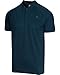 Three Sixty Six Collarless Golf Shirts for Men - Menâ€™s Casual Dry Fit Short Sleeve Polo, Lightweight and Breathable Midnight Blue