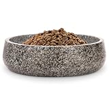 Granite Dog Bowl, Natural Stone Weighted Spill Proof Pet Food Water Container, Non-Slip Easy to Clean, Large Size for Medium and Large Dogs