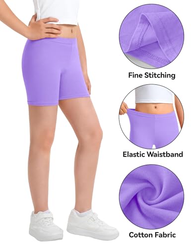 Image of KEREDA Girls Bike Shorts Cotton Cartwheel Dance Under Dress Shorts for Kids