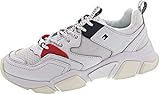 Authorised Stockist Tommy Hilfiger Wmn Chunky Mixed Textile Trainer, Zapatillas Mujer, Blanco (White 100), 37 EU