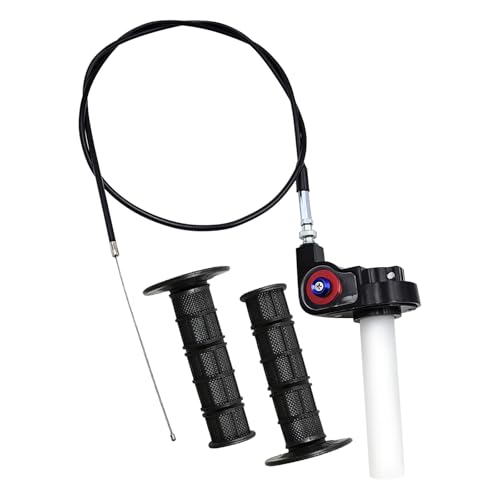 【Kit Completo e Materiali Durevoli】:Il nostro Set Cavi Manopola Acceleratore include tutto il necessario per il montaggio: una coppia di manopole, un comando e un cavo da 120 cm. I materiali selezionati, come la gomma antiscivolo e i componenti in lega, assicurano una lunga durata e resistenza alle intemperie. Le Manopole Acceleratore sono progettate per offrire comfort e una presa salda, riducendo la fatica durante lunghi percorsi e mantenendo un controllo affidabile in diverse condizioni di guida.