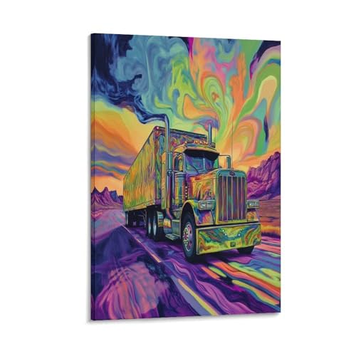 Camion géant murale sur toile pour décorer le salon ou la chambre d'ado