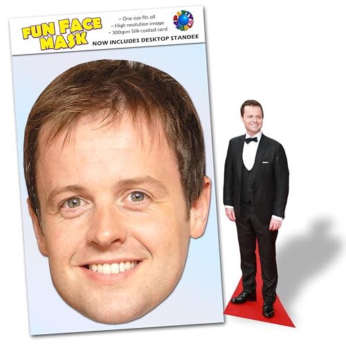 Party People 1 x Declan Donnelly - Ready To Wear Celebrity Face Mask Includes Freestanding 20cm Desktop Standee Card Cutout - Standee Declan D