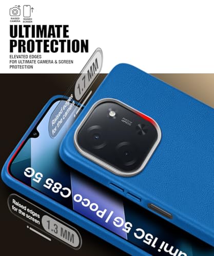 Image of WOW IMAGINE Back Cover for Mi Redmi 15C 5G | Poco C85 5G 2025 | Ultra Slim Flexible Non-Slip Grip | Inner Fabric | Metal Camera Ring & Lightweight Soft Silicone Mobile Case - Blue
