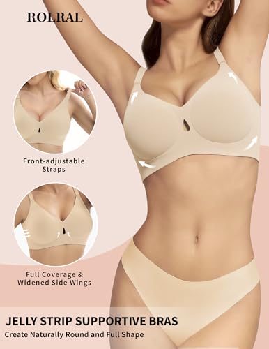 Women's Tshirt Bra Seamless No Underwire - Lightly Lined Everyday Comfort Wireless Bralette for Sleep, Lounge & Light Support2