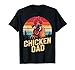Men Chicken Dad Vintage Poultry Farmer Daddy Fathers Day T-Shirt