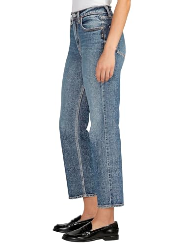 Silver Jeans Co. Women's Highly Desirable High Rise Straight Leg Jeans-Legacy2