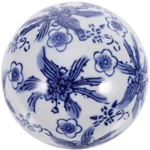 Ciieeo Bolas Cerámicas Flotantes Decorativas para Pecera y Hogar Adorno Estilo Chino Azul y Blanco Accesorio Seguro y Fácil de Limpiar para Mesa Acuario y Jardín Estilo Varios Estilos