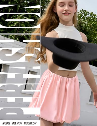 Image of Perfashion Girls Bubble Skirt Metallic Puff Balloon Cute Mini Skorts Dance Outfits with Shorts 4-13Y
