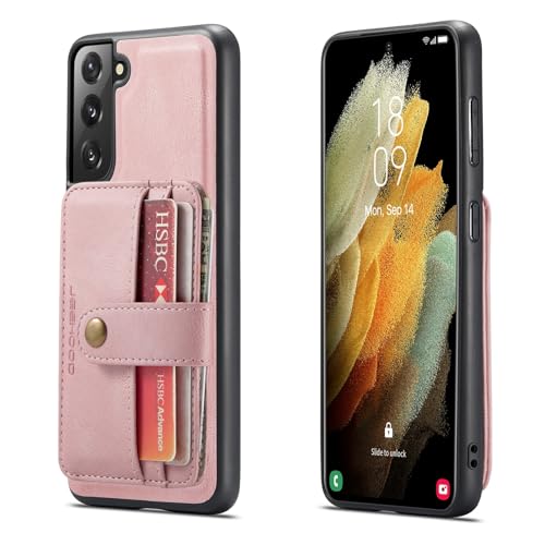 Étui Portefeuille Samsung S22 Cuir Rose Idéal pour Voyager Léger et Sans Sac