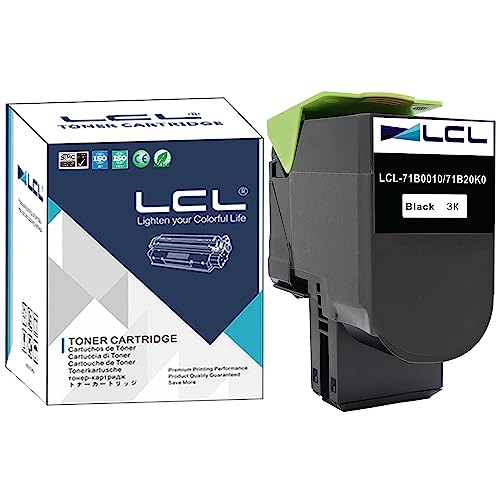 LCL Compatible Cartucho de tóner 71B0010 71B20K0 CS317dn CX317dn CS417dn CX417de CS517de CX517de (1 Negro) Reemplazo para Lexmark CS417dn CX417de CS517de CX517de