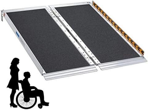 Wheelchair Ramps 92cm, gardhom Extra Wide 79cm Folding Portable Antiskid Aluminum Ramp for Door Threshold Steps Stairs, 362kg Loading Capacity Foldable Wheelchair Ramp for Handicapped Walkers Elder