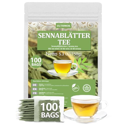 Sennablättertee| Kräutertee,Senna Leaf Tea 100 Teebeutel | Hergestellt aus 100% natürlichen Sennesblättern, ohne Zusatzstoffe und koffeinfrei.