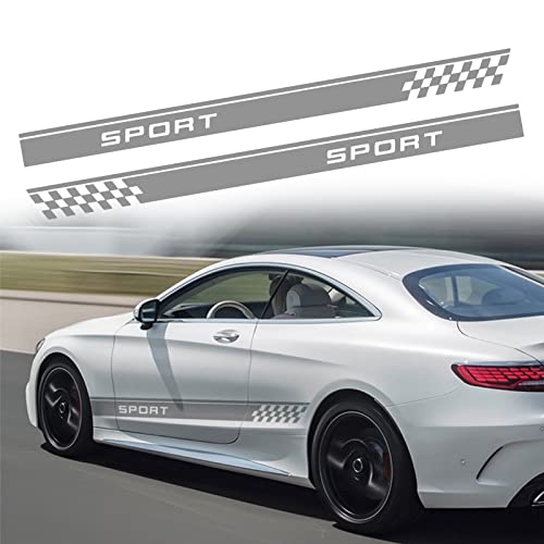 Image of QianBao Auto Racing Body Door Side Stripe Graphic Vinyl Sticker Style 9 Gray