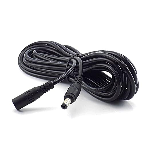 Image of ZXN Dc Male to Female Power /Adapter Extension Cable dc Plug Extension Cord 5.5mm x 2.1mm 12v Extension for CCTV,LED Strip (Black)(1 Metre)