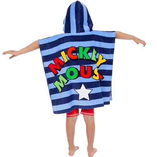 Disney Boys Poncho Mickey Mouse Blue One Size4