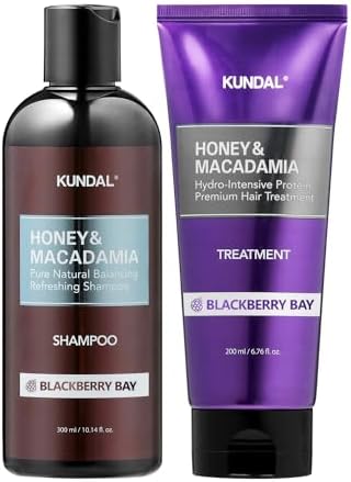 KUNDAL Nature Sulfate Free [Blackberry Bay] Shampoo and Conditioner Set with Argan Oil – Moisturizing Nourishing for Dry Damaged hair Safe for Color-treated Hair Repair 500ml(300ml+200ml) Set