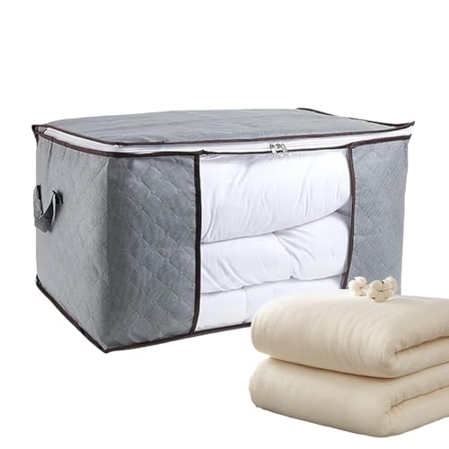 Eoixuqba60x40x35cm Cajas Almacenaje Ropa Bolsas De Almacenamiento Bolsa Almacenaje Ropa Grande Bolsas Bajo Cama Cajas Organizadoras De Ropas Con Asas Con Ventana Transparente Guardar Edredones