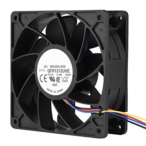 Yunxwd DC 12V 5.0A 7500RPM Reemplazo del Ventilador de refrigeración Conector de 4 Pines Cojinete de Bolas Doble Proyecto de Escape de ventilación de refrigeración DIY para Antminer S7 S9