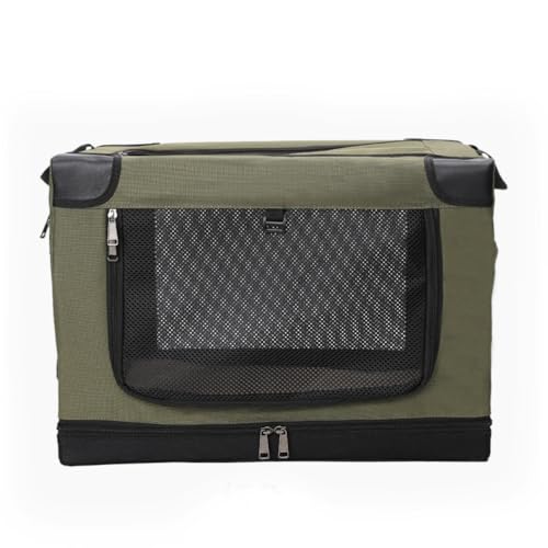 TIKHJクレート 大型犬用ソフトケージ折りたたみ式ペットケージ四面グリッド折りたたみ簡単省スペース耐久性洗える、 (グリーン)