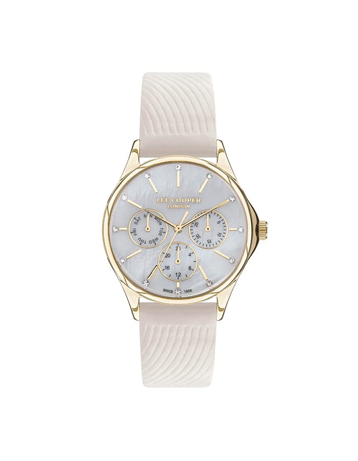 Lee CooperWomen's Multi Function White Mop Dial Watch - LC07451.122, White Mop, strap