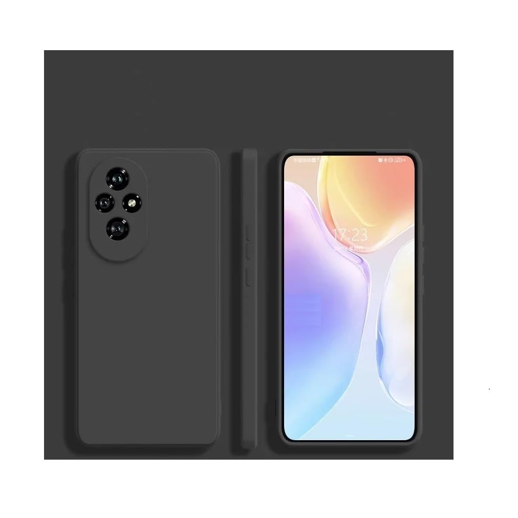 Case for Honor 200 5G 2024, Liquid Gel Rubber Bumper Case with Soft Microfiber Lining Cushion Slim Hard Shell Shockproof Protective Cover for Honor 200 5G (Black)