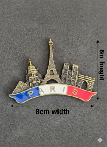 Image of DT DECTONE Regular Metal Fridge Magnet, Paris 3D Metal Magnet for Fridge, Study Table, Office Desk, Ideal Gift, Best Home Decor Item for Travel Enthusiasts, Pack of 1 (Paris 1)