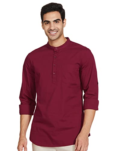 Amazon Brand - Symbol Men's Cotton Shirt | Kurta Placket Style | ...