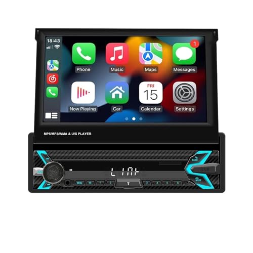 7 ''1Din MP5 �J�[���W�I�����i�[���^�b�`�X�N���[���v���[���[���C�����X Carplay Android ���� MirrorLink FM AUX ���� Bluetooth(Car MP5 Radio)