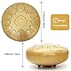 Coolmusic Steel Tongue Drum 12 Zoll 13 Töne, 30,5 cm, Zungentrommel Schlagzeug Anfänger, Handpantrommel mit Tasche, Musikbuch, Schlägel, Fingerplektren (Golden)