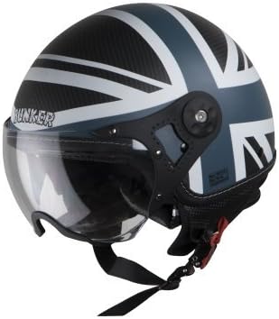 Steelbird Hi-Gn SBH-10 Rack Bunker Glossy Squadron Blue and White Helmet with Plain Visor and High Impact ABS Material Shell, 600 mm