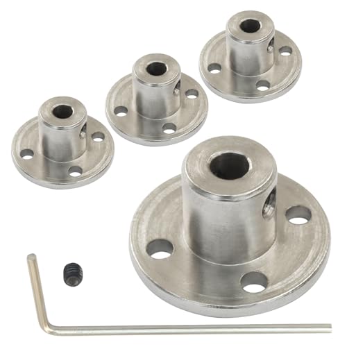 Image of Cjueiom 4mm Flange Coupling Connector, 4Pcs Rigid Motor Shaft Coupler